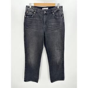 Garage Denim Black Wash 90's Straight Jeans Loose Fit Womens Size 9